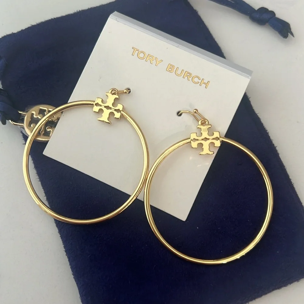 Tory Burch Stocked-T Hoop